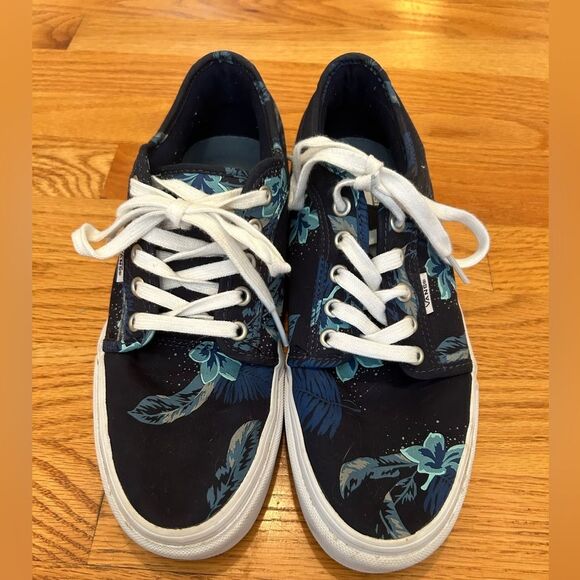 Vans Blue Floral Ultracush Pro Sneakers Size M 7.5. W 9 - Picture 3 of 11